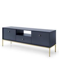 LOWBOARD MONDO 153,4x39x56,2 cm mit 1 Schubladen und 2 Türen Blau - Blau/Goldfarben, Holzwerkstoff (153.4/56.2/39cm) - MASSENO