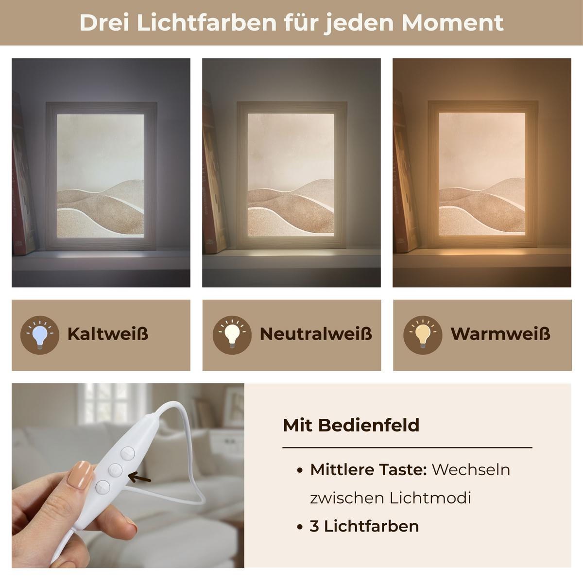 TISCHLEUCHTE Beige - Natur - Abstrakt - Modern 15x20 cm - Champagner, Holzwerkstoff (8/15/20cm) - OnlyWow