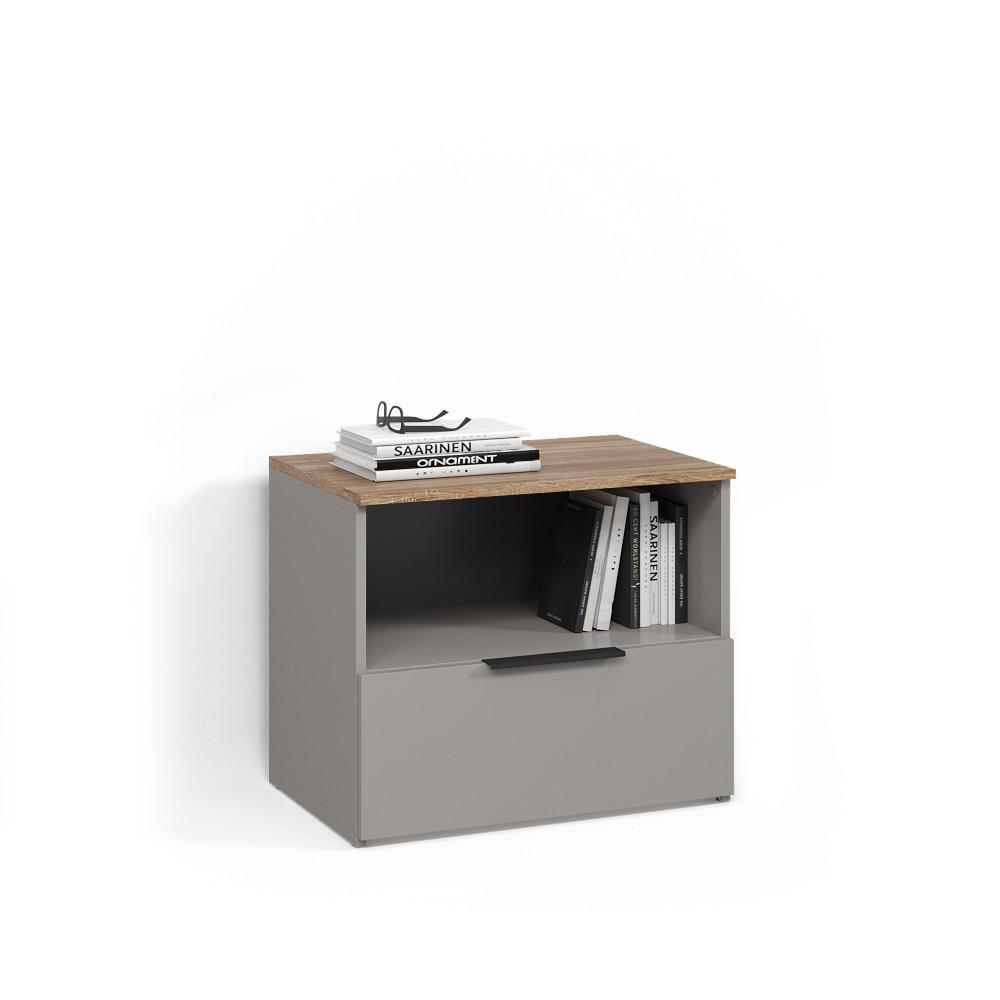 KOMMODE Piave Greige mit klappe - Greige, Holzwerkstoff (60/50/40cm) - Livinity®
