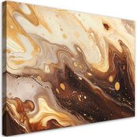 WANDBILD beige abstraktion mit gold - Beige, Textil (60/40cm) - Feeby
