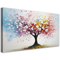 LEINWANDBILD Bunter Baum 120x60cm - Multicolor, Textil (120/60cm) - Feeby