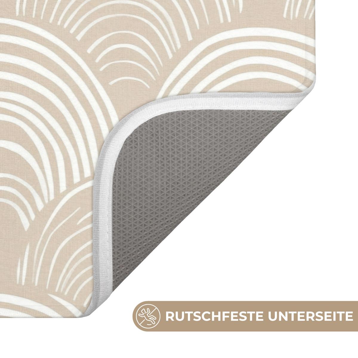 BADEMATTE Wellen - Textur - Beige 80x50 cm - Kaschmir, Textil (80/50cm) - OnlyWow