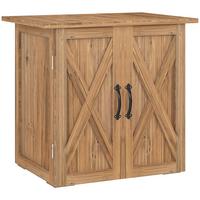 GARTENSCHUPPEN, Holz-Geräteschrank, Wetterfest, Doppeltür, für Garten, Balkon, Braun - Braun, Holz (55/72/77cm) - Outsunny