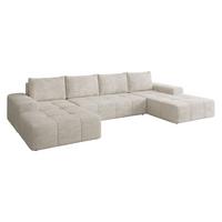 WOHNLANDSCHAFT Tonseo U - Schwarz/Sahara, Holz/Kunststoff (344/78/173cm) - MIRJAN24