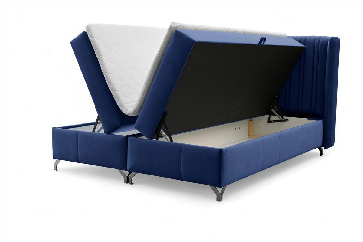 BOXBETT Damien - Blau, Holzwerkstoff/Textil (120/200cm) - Fun Möbel