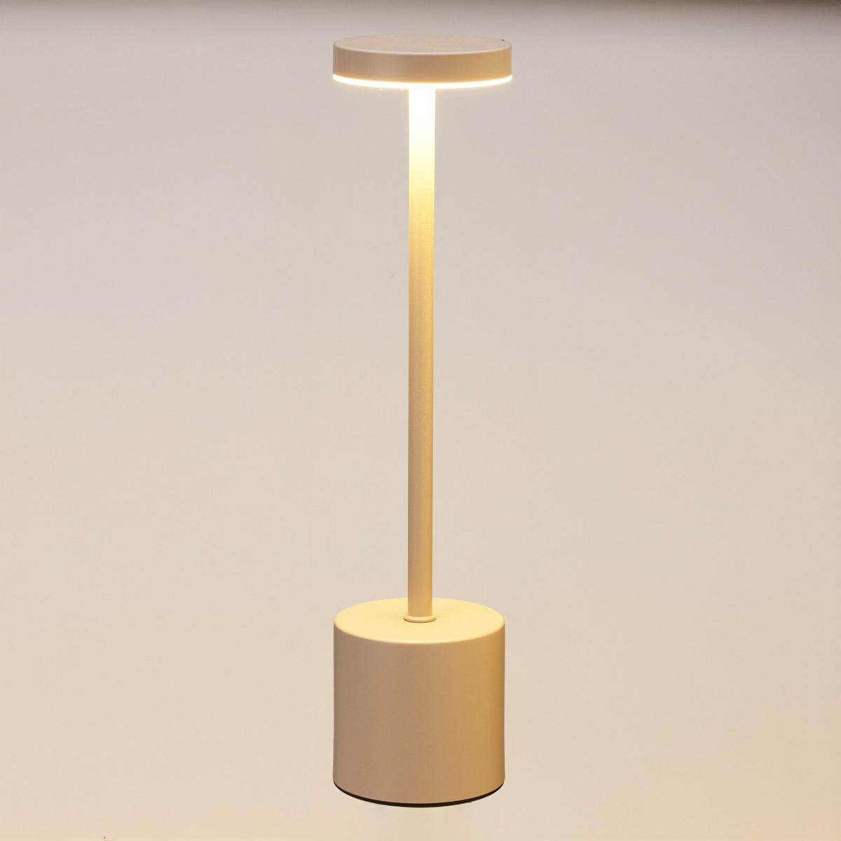 LED TISCHLAMPE kabellos Touch Creme Ø8x34,5cm 3 Lichtfarben Dimmbar - Goldfarben, Metall (8/8/34.2cm) - Home Styling Collection
