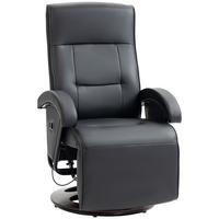 RELAXSESSEL Drehbarer Fernsehsessel mit Liegefunktion, Verstellbarer Rückenlehne - Schwarz, Kunststoff (66/107/86cm) - HOMCOM