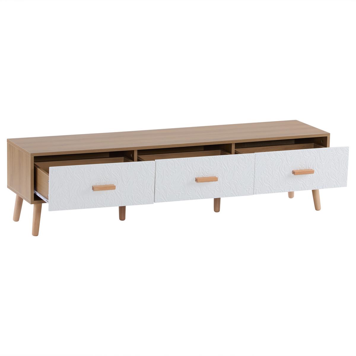 TV-MÖBEL Heller Holzoptik 150/35/39 cm - Grau, Holzwerkstoff (35/39/150cm) - Urban Meuble