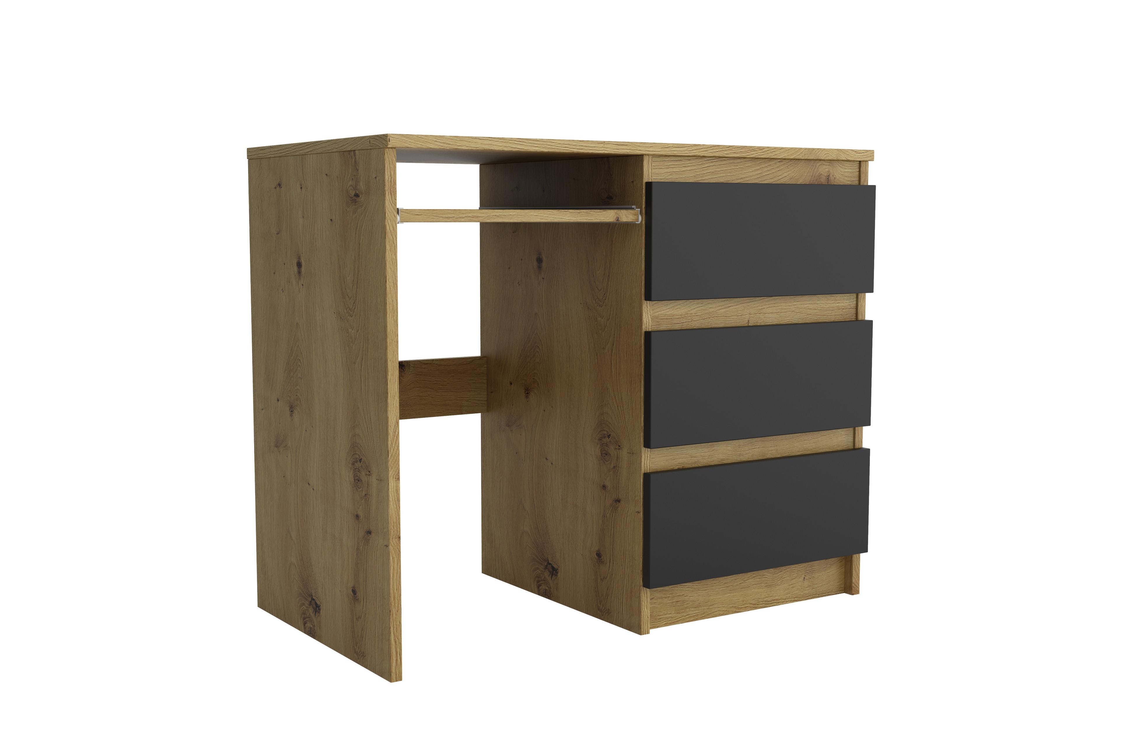 SCHREIBTISCH ANGULO 90x50x76 cm Bürotisch Computertisch, Eiche Artisan - Eiche Artisan, Holzwerkstoff (50/90/76cm) - MASSENO
