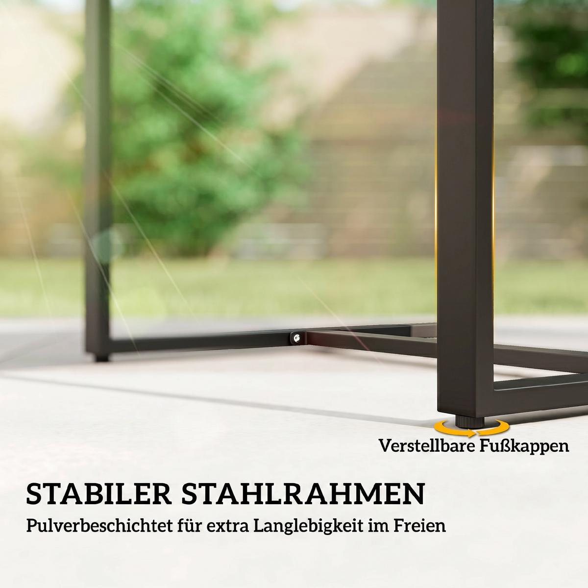 BISTROSET 3 TLG. mit 2 Gartenstühlen & Couchtisch, Dunkelgrau - Dunkelgrau/Schwarz, Textil/Metall - Outsunny