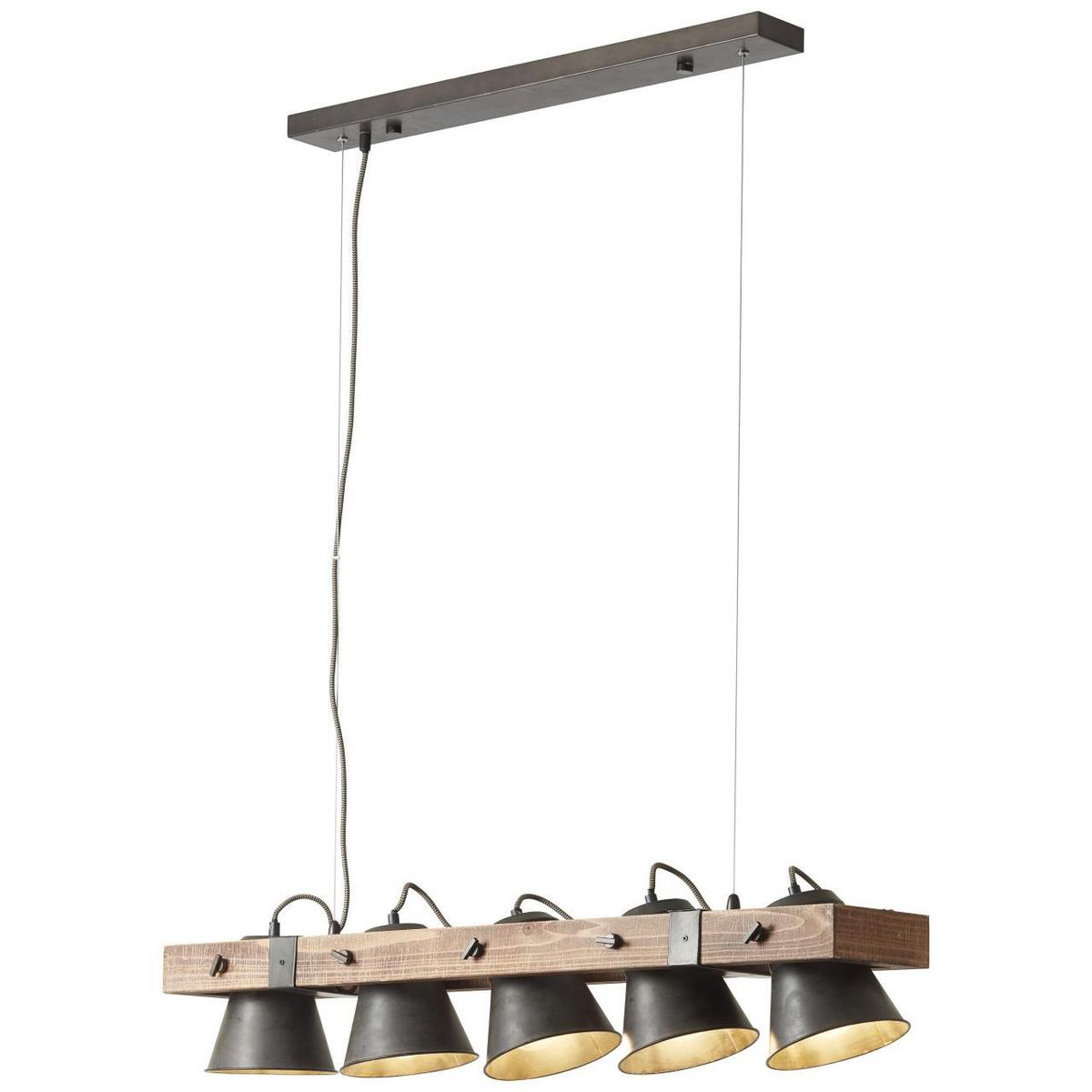 PENDELLEUCHTE Decca 85875/46 - Schwarz, Holz (20/95/115cm) - Brilliant