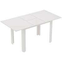 ESSTISCH ausziehbar 120-160 x 80 cm Küchentisch für 4-6 Personen, Hochglanzweiß - Weiß Hochglanz, Holzwerkstoff (160/80/78cm) - HOMCOM