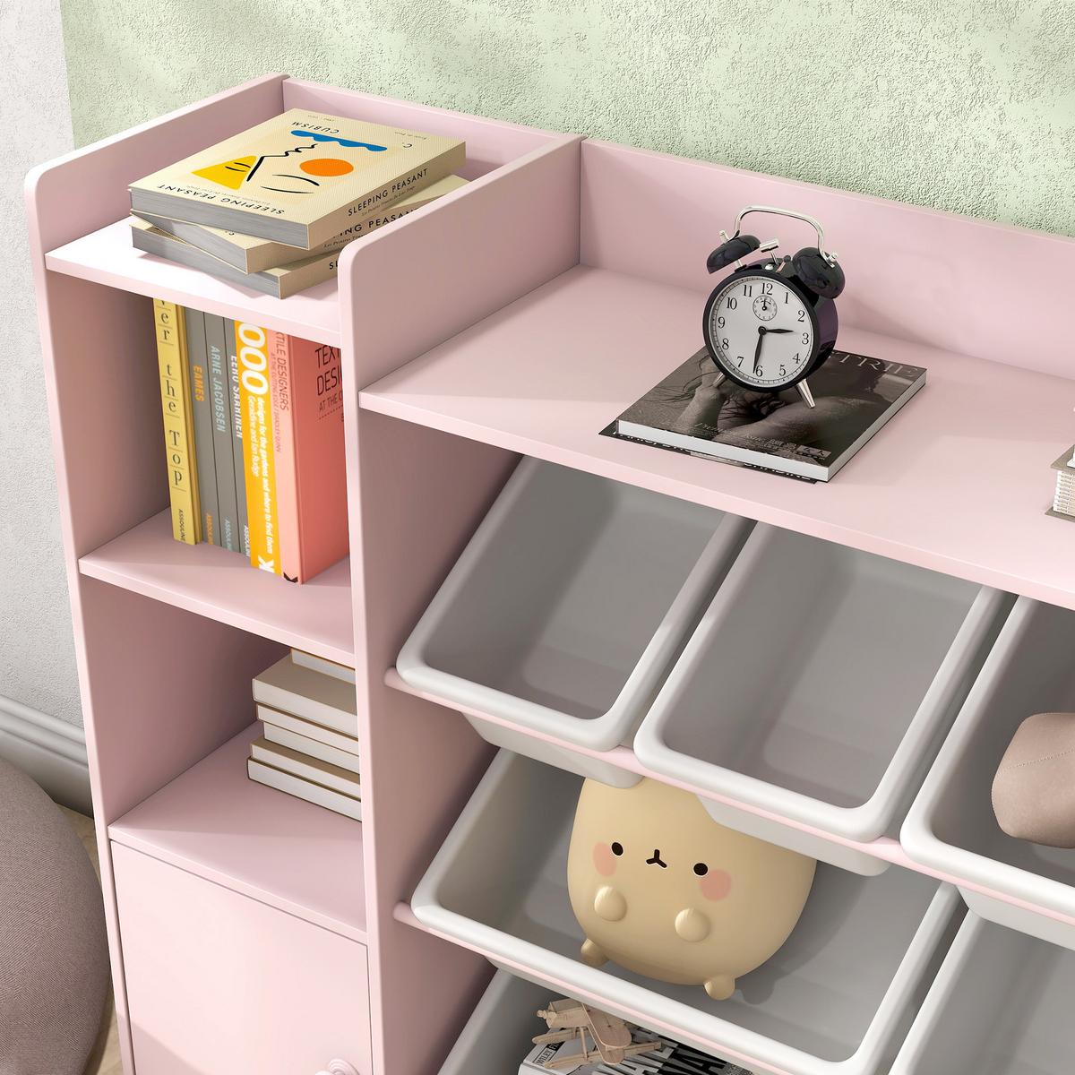 KINDERREGAL MDF Stahl Rosa - Rosa/Weiß, Holzwerkstoff/Kunststoff (30/90/140cm) - AIYAPLAY