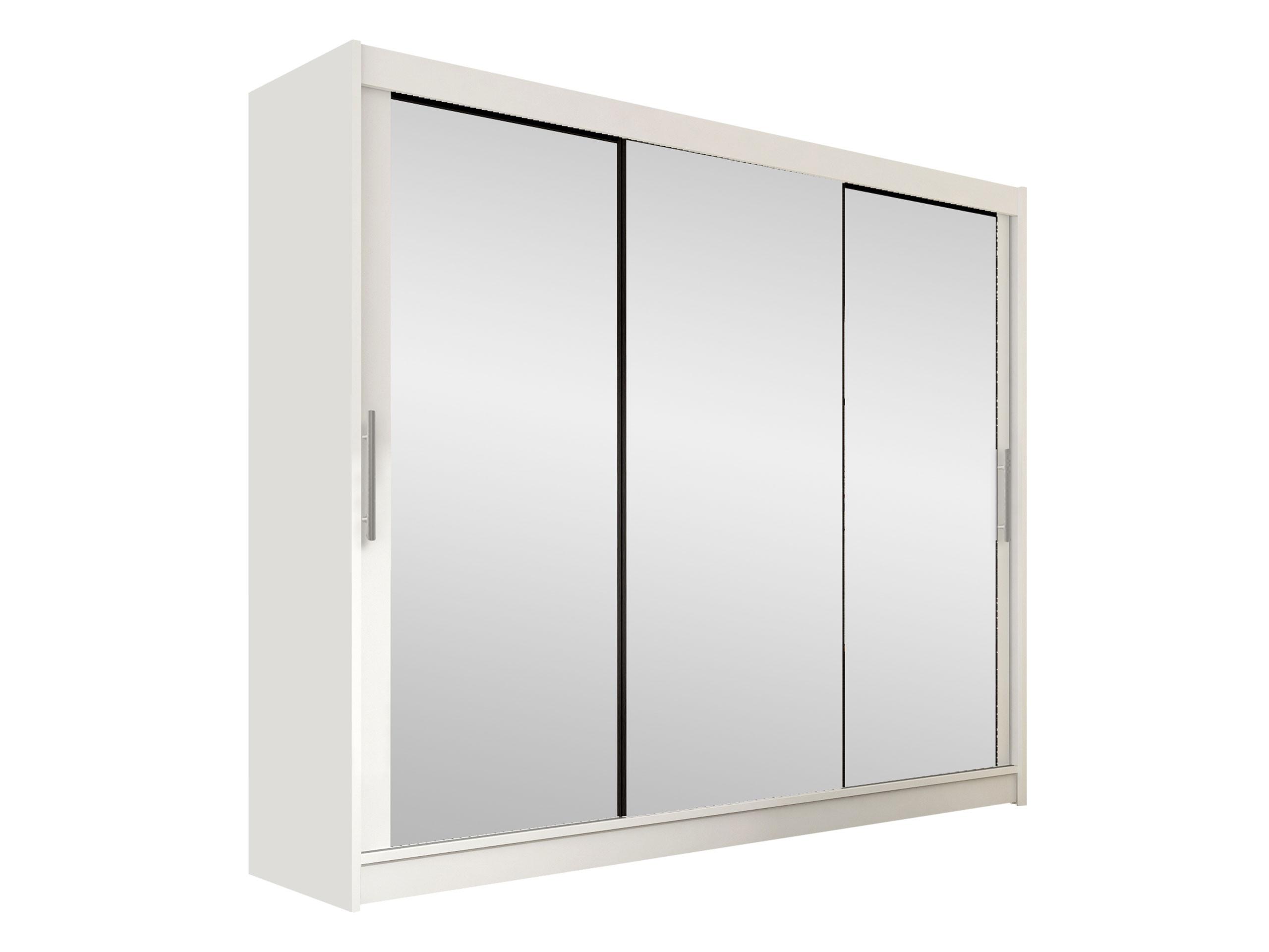 KLEIDERSCHRANK Aston III - Silberfarben/Weiß, Holzwerkstoff/Kunststoff (250/215/58cm) - MIRJAN24