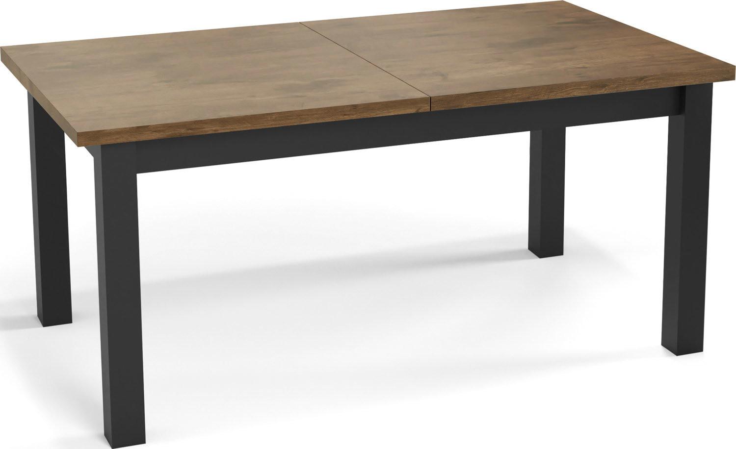 ESSTISCH Davidof rechteckig ausziehbar, Lefkas Eiche 120-160/80/76 cm - Alteiche/Schwarz, Holz/Holzwerkstoff (67/160/76cm) - WFL GROUP