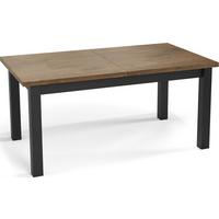 ESSTISCH Davidof rechteckig ausziehbar, Lefkas Eiche 120-160/80/76 cm - Alteiche/Schwarz, Holz/Holzwerkstoff (67/160/76cm) - WFL GROUP