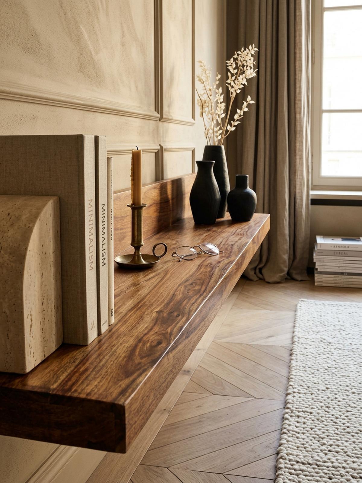 WANDREGAL Massivholz Landhausstil 140 cm Naturprodukt - Braun, Holz (140/17/24cm) - KADIMA DESIGN