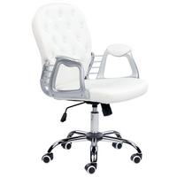 BÜROSTUHL Kunstleder Weiß Princess - Weiß, Textil/Metall (60/98/60cm) - Beliani
