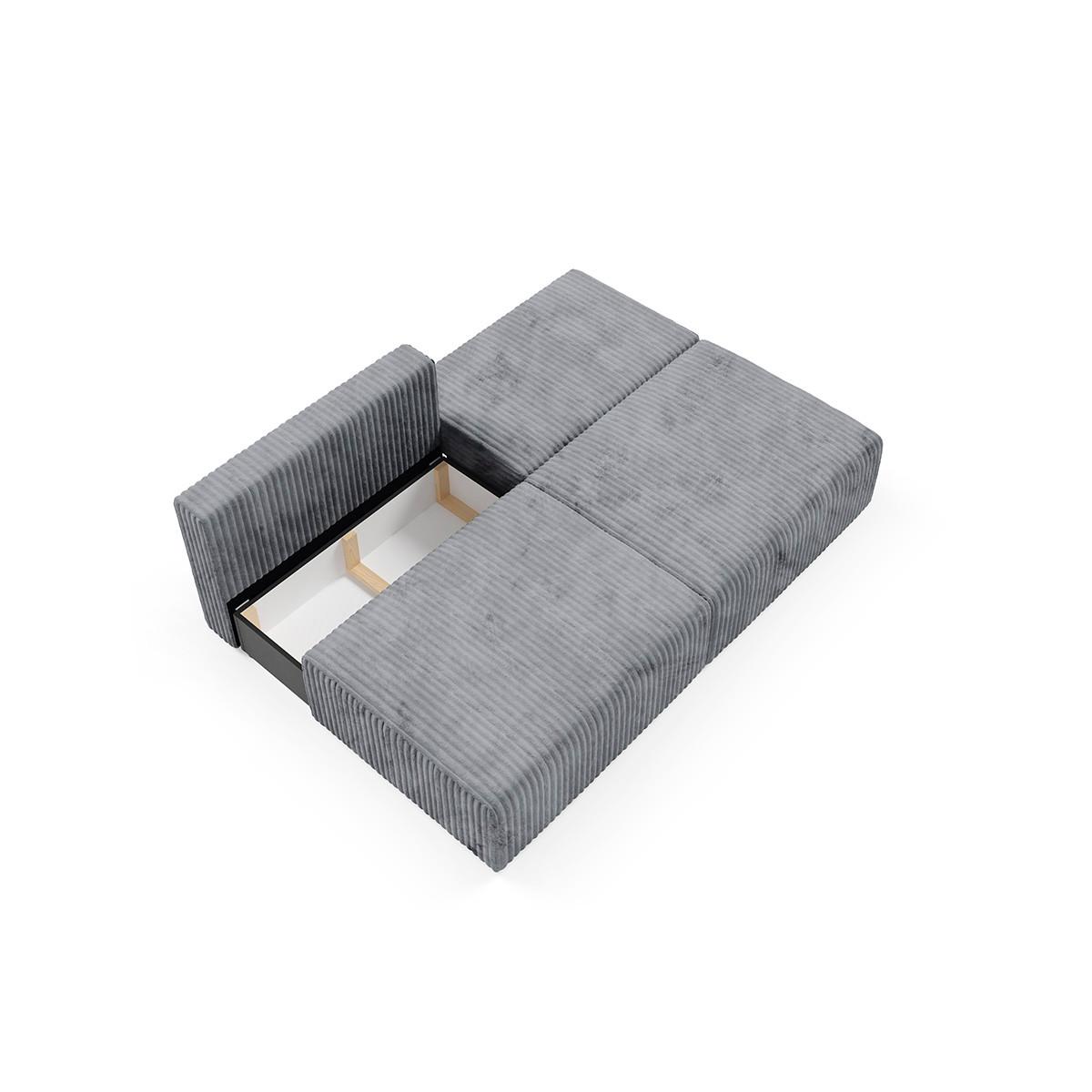 SOFA Angela 3 Sitzplätze Dunkelgrau - Grau, Holz (216/86/102cm) - Petits-meubles
