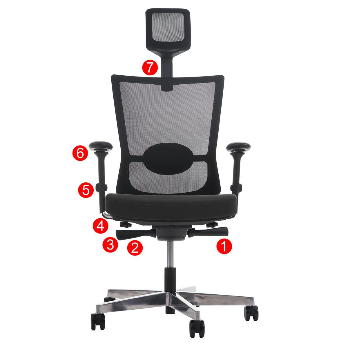 BÜROSTUHL MERRYFAIR Schwarz - Schwarz, Textil (72/135/70cm) - MCW