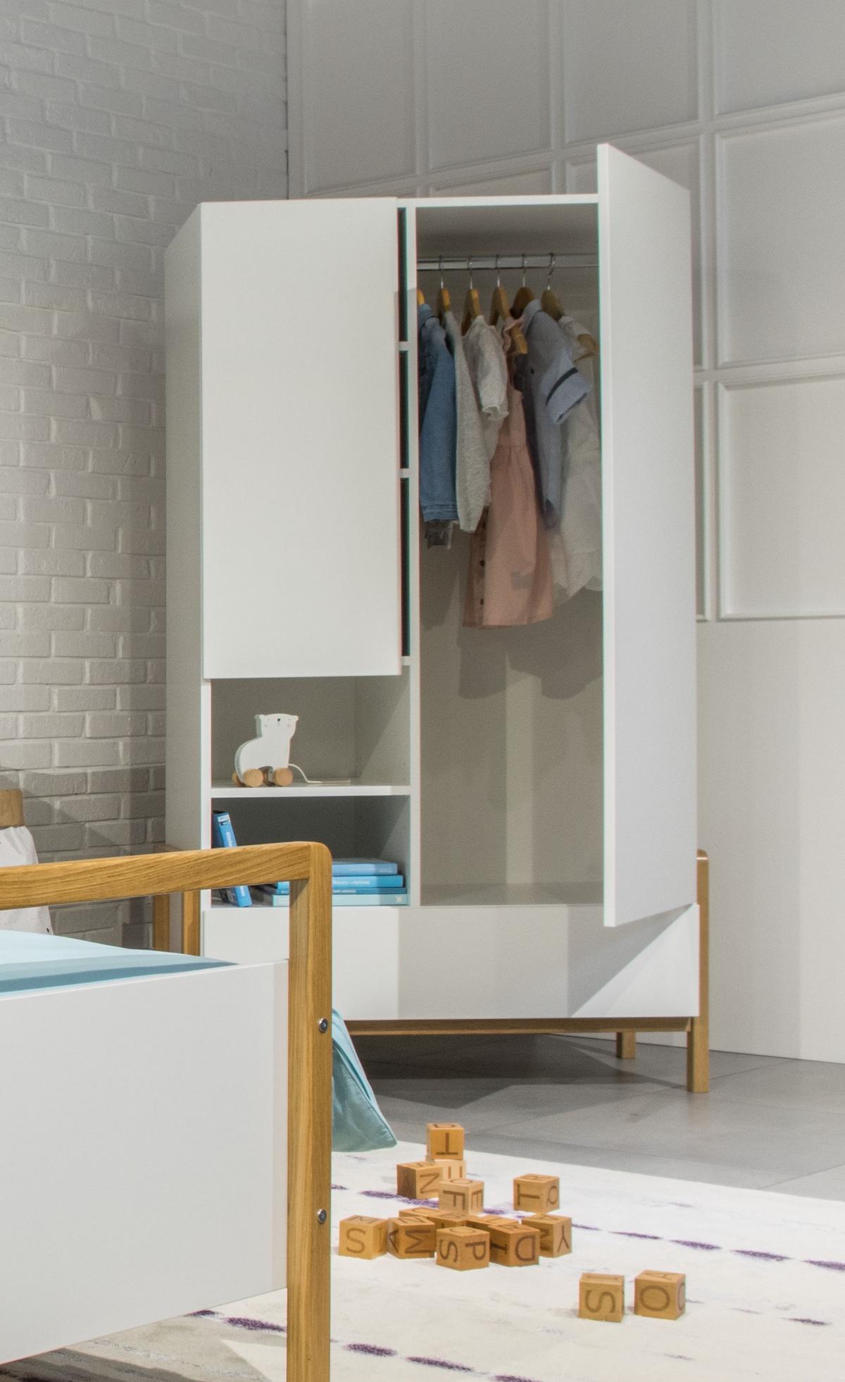 KINDERKLEIDERSCHRANK Victor - Weiß, Holzwerkstoff (180/55/100cm) - RAUMHIRSCH FURNITURE