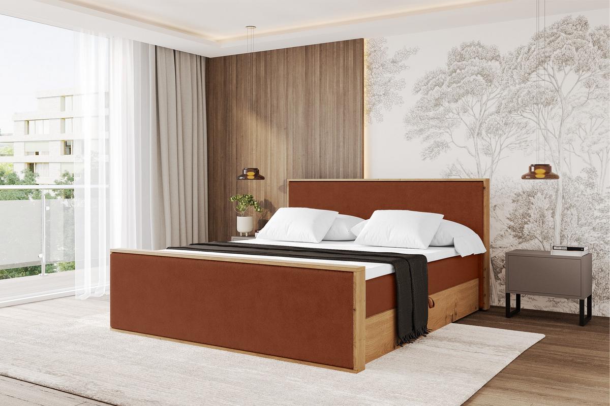 BOXBETT LOLLI9 -Z 140x200 - H4 Rot - Rot, Holzwerkstoff (140/200cm) - ALTDECOR