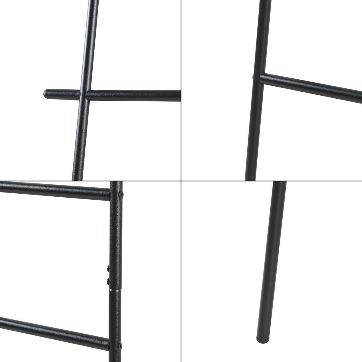 HANDTUCHLEITER Øyer - Schwarz, Metall (45/170/2cm) - [en.casa]