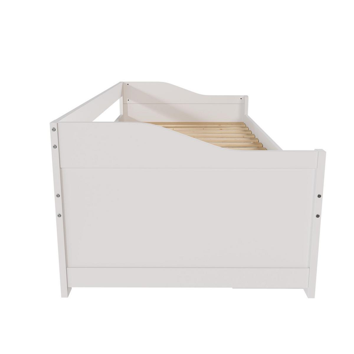KINDER-FUNKTIONSBETT Nalu mit Matratze weiß 90x200 cm - Weiß, Holz (90/200cm) - Juskys