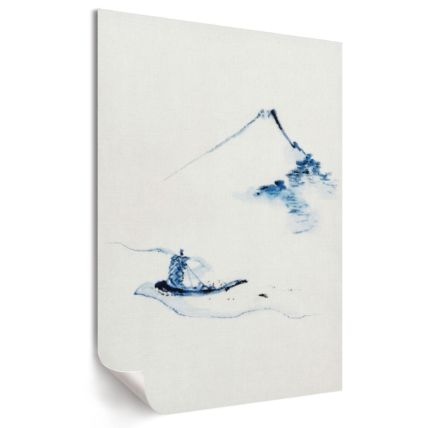POSTER - 42x59 cm - Hokusai - Mann in einem Boot - Weiß, Textil (42/59/0.1cm) - TULUP