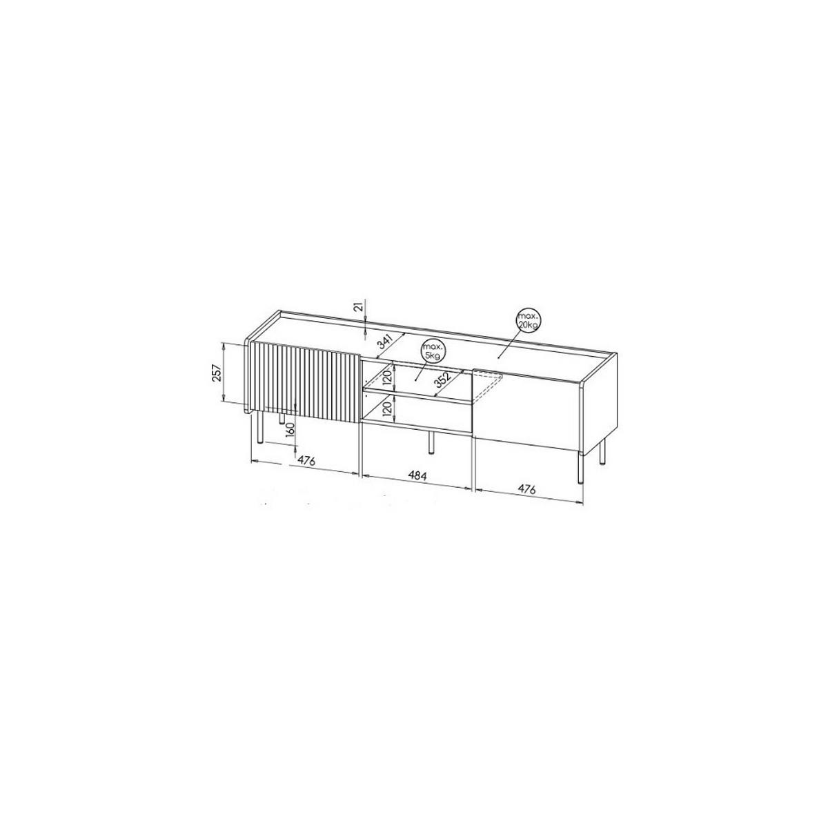 LOWBOARD KREON 150/47,1/40 cm, Braun - Schwarz/Braun, Holzwerkstoff (150/47.1/40cm) - MASSENO
