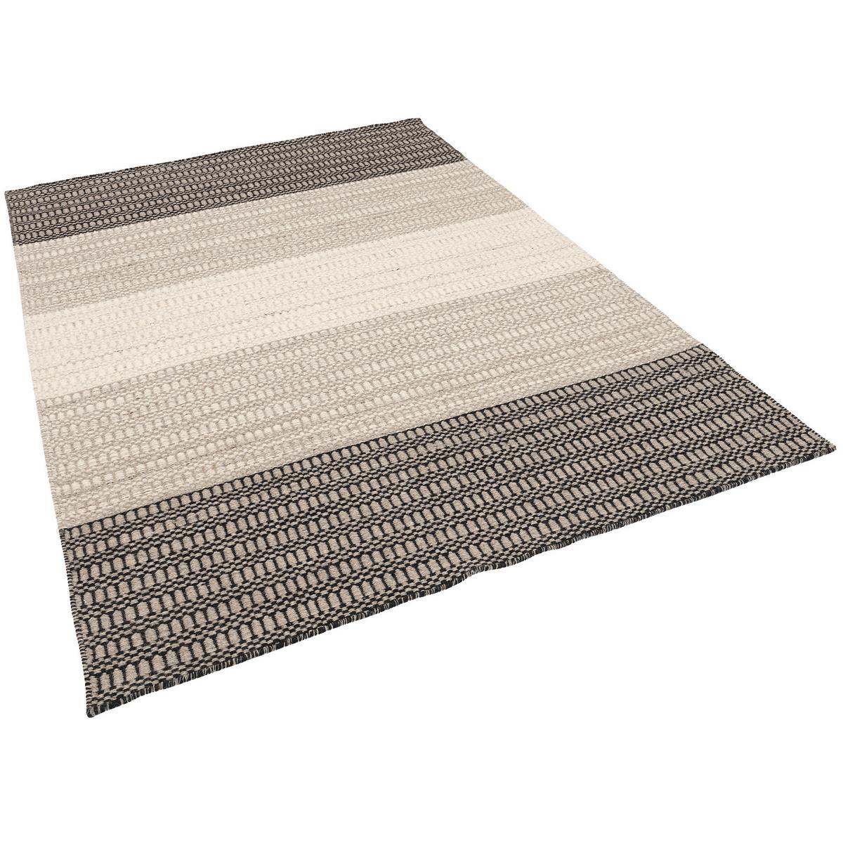 NATUR TEPPICH WOLLE SKANDI STRIPES - Grau, Textil (70/240cm) - Pergamon