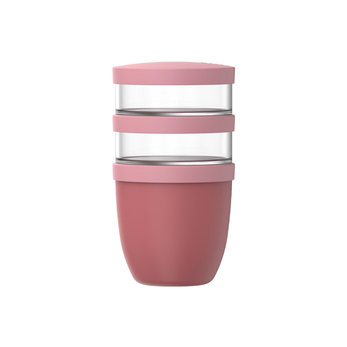 LUNCHPOT Ellipse Vivid Mauve 500 ml + 2x 200 ml - Altrosa, Kunststoff (10.7/20/10.7cm) - Mepal