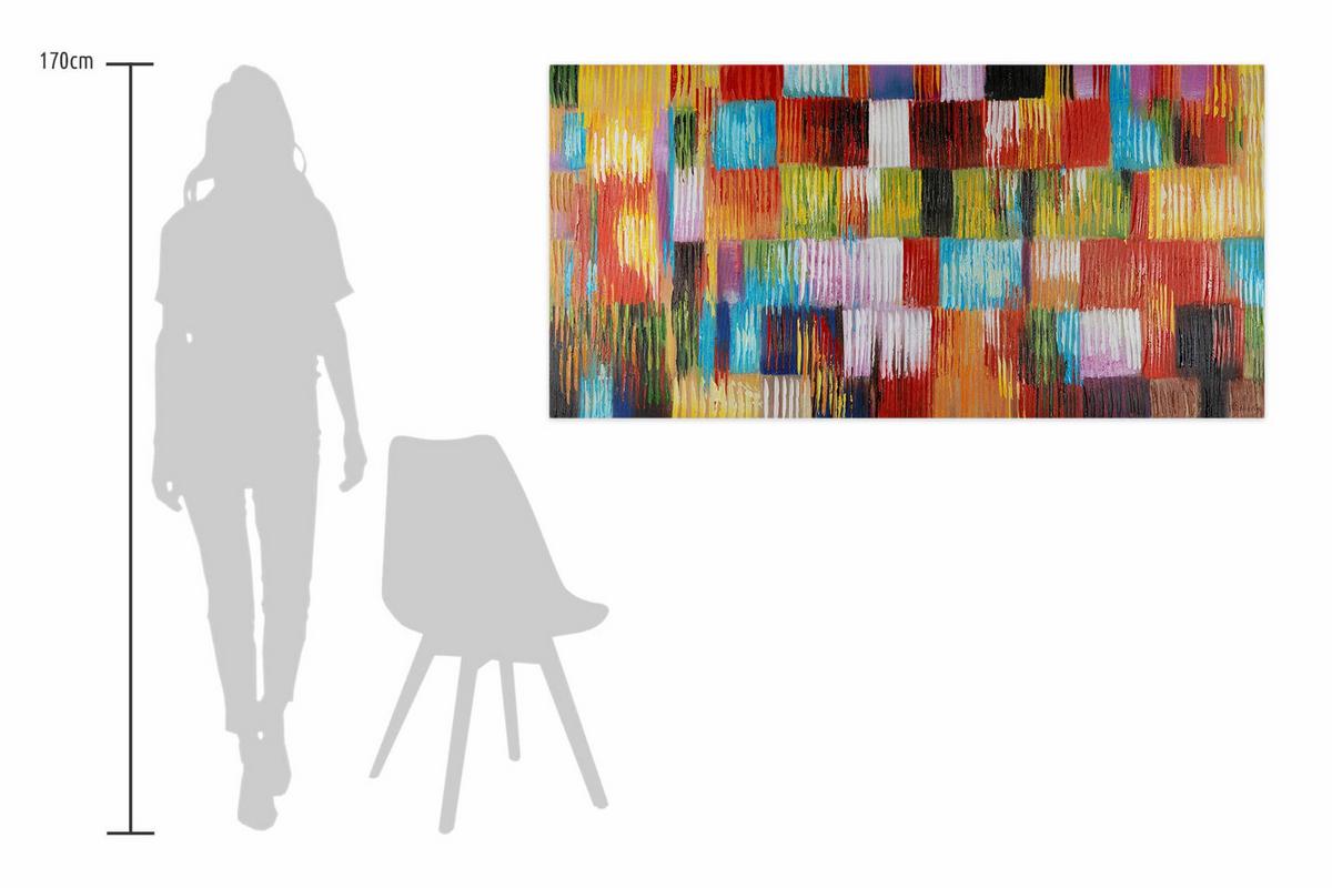 ÖLGEMÄLDE 140/70 cm - Blau/Gelb, Holz/Textil (140/70cm) - KUNSTLOFT