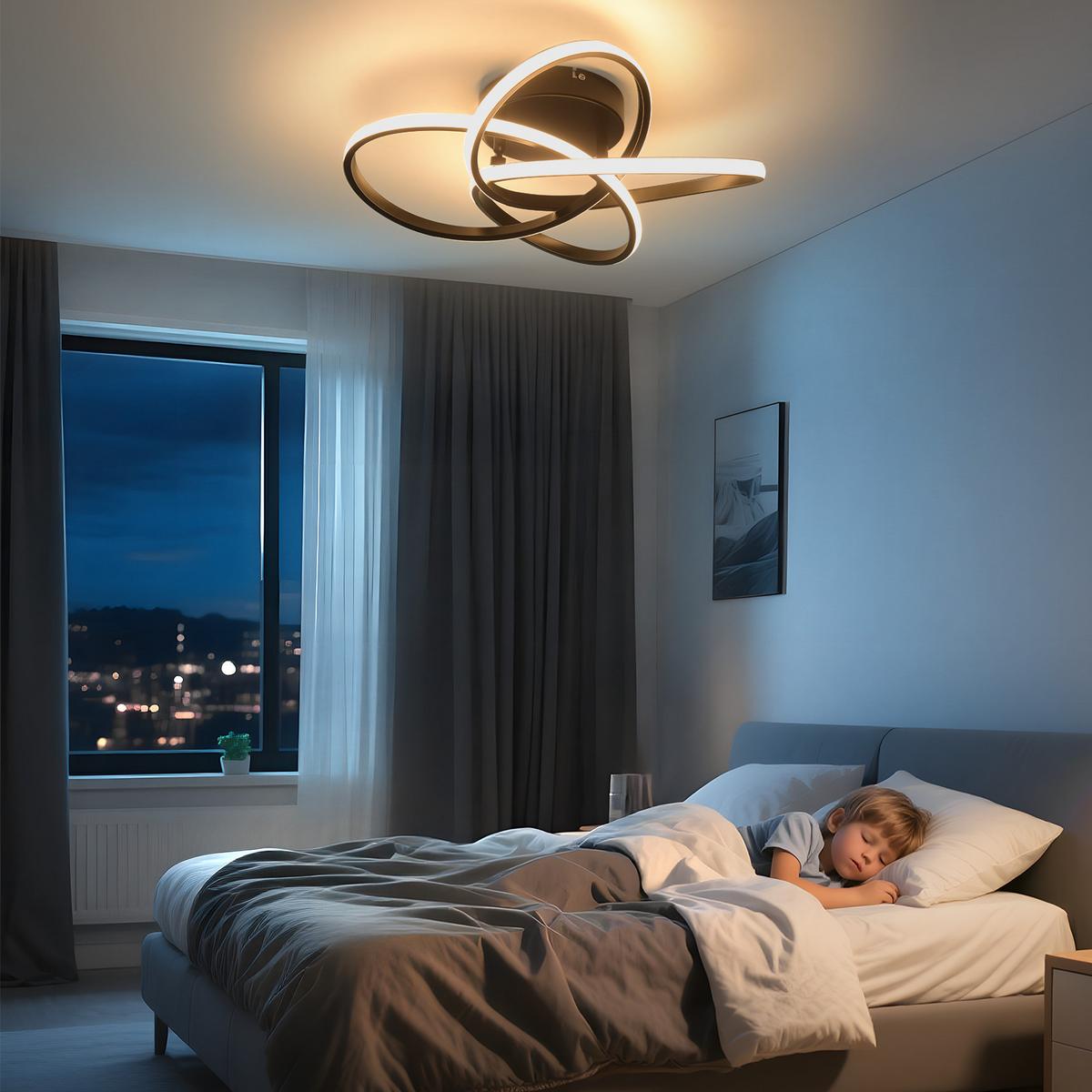 LED-DECKENLEUCHTE Strahliel 42/16/45 cm - Schwarz, Metall (45/42/16cm) - ZMH