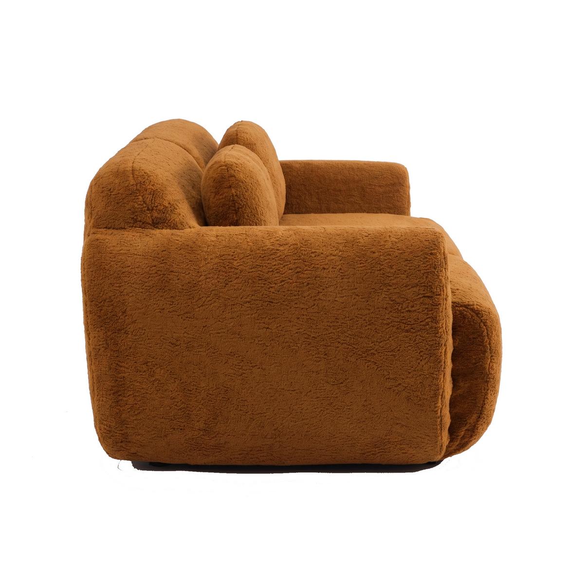 2-SITZER SOFA Modulares Chenille Kompressionssofa - Cognac, Textil (189/71/91cm) - Urban Meuble