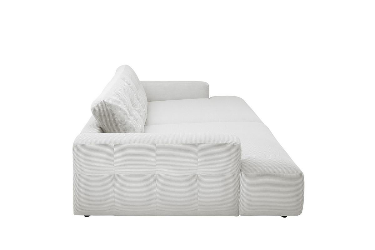 BIG SOFA MIKA Weiß Cord - Schwarz/Weiß, Kunststoff/Textil (300/86/167cm) - KAWOLA