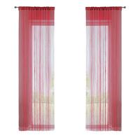 FADENGARDINE 2ER SET HxB 250x140 cm Rot - Rot, Textil (140/250cm) - Gardinenbox