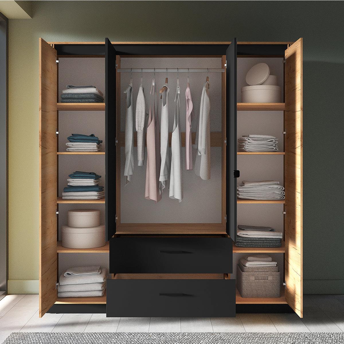 SCHRANK 4 Türen Solal Holz - Braun, Holzwerkstoff (200/210/58cm) - Petits-meubles