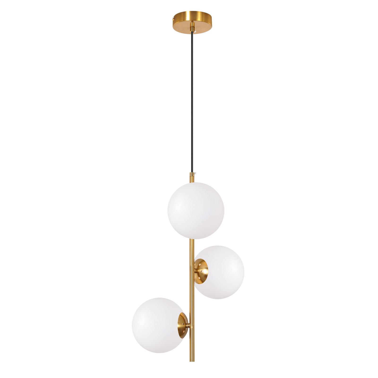 PENDELLEUCHTE Fyrith 34.5/15/150 cm - Goldfarben/Weiß, Glas/Metall (34.5/15/150cm) - ZMH