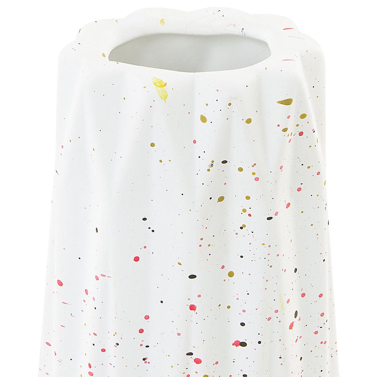 BLUMENVASE Steinzeug weiß Amaliada - Weiß, Stein (24cm) - Beliani
