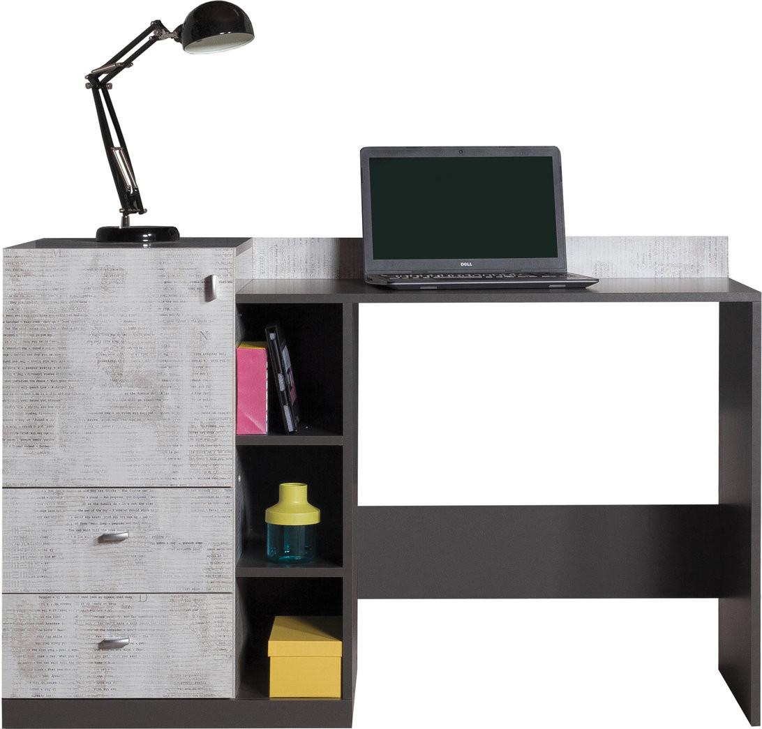 SCHREIBTISCH FIUME 130x55x84 cm Bürotisch Computertisch, Graphitfarben - Graphitfarben, Holzwerkstoff (55/130/84cm) - MASSENO
