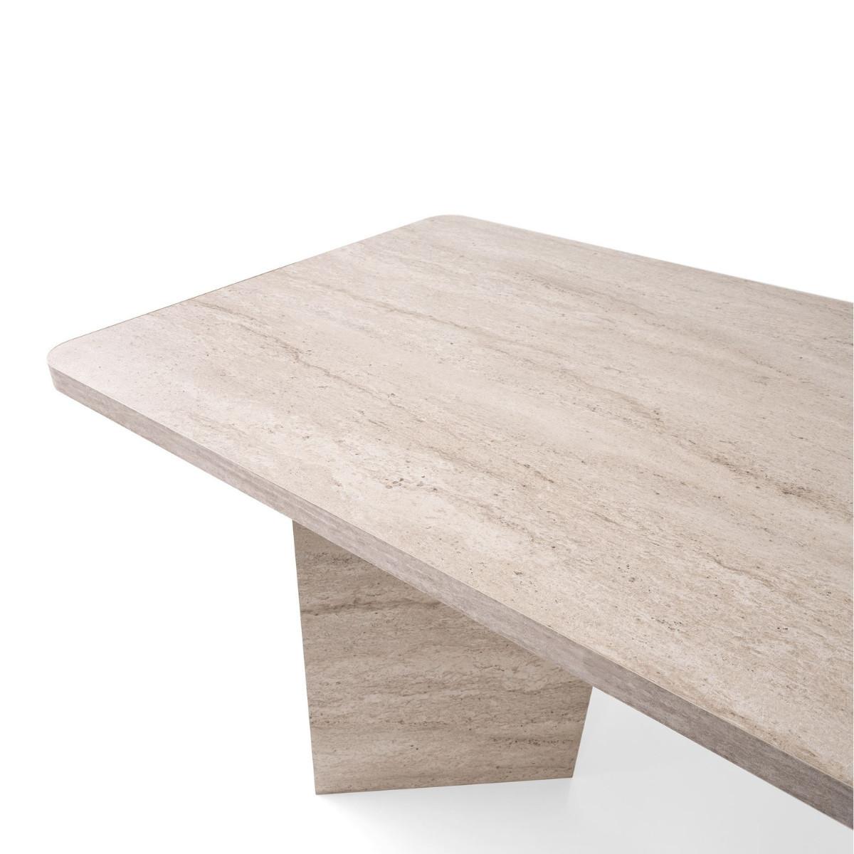 ESSTISCH mit rechteckiger Platte und 2 Beinen L180 cm - LOFT - Beige, Holzwerkstoff (95/90/77cm) - Calicosy