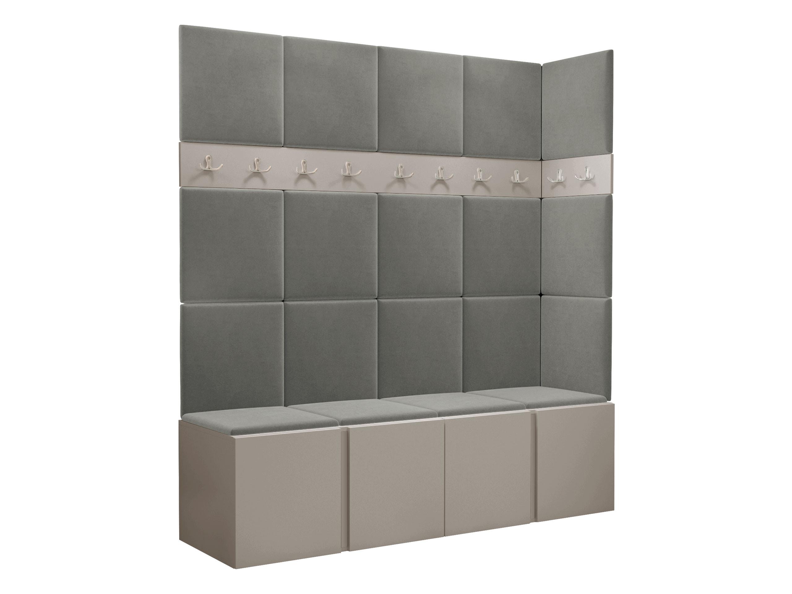 GARDEROBEN-SET Orion II - Kaschmir/Grau, Holzwerkstoff/Kunststoff (168/186/46cm) - MIRJAN24