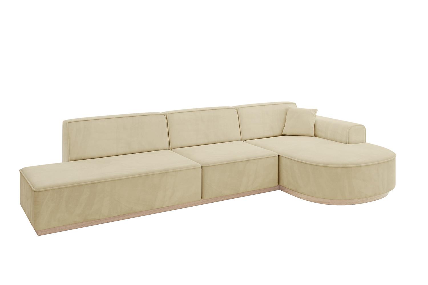ECKSOFA Ottomane Rechts ARRIO-L2 - 328x171x83 cm Beige - Beige, Holzwerkstoff/Textil (328/171cm) - ALTDECOR
