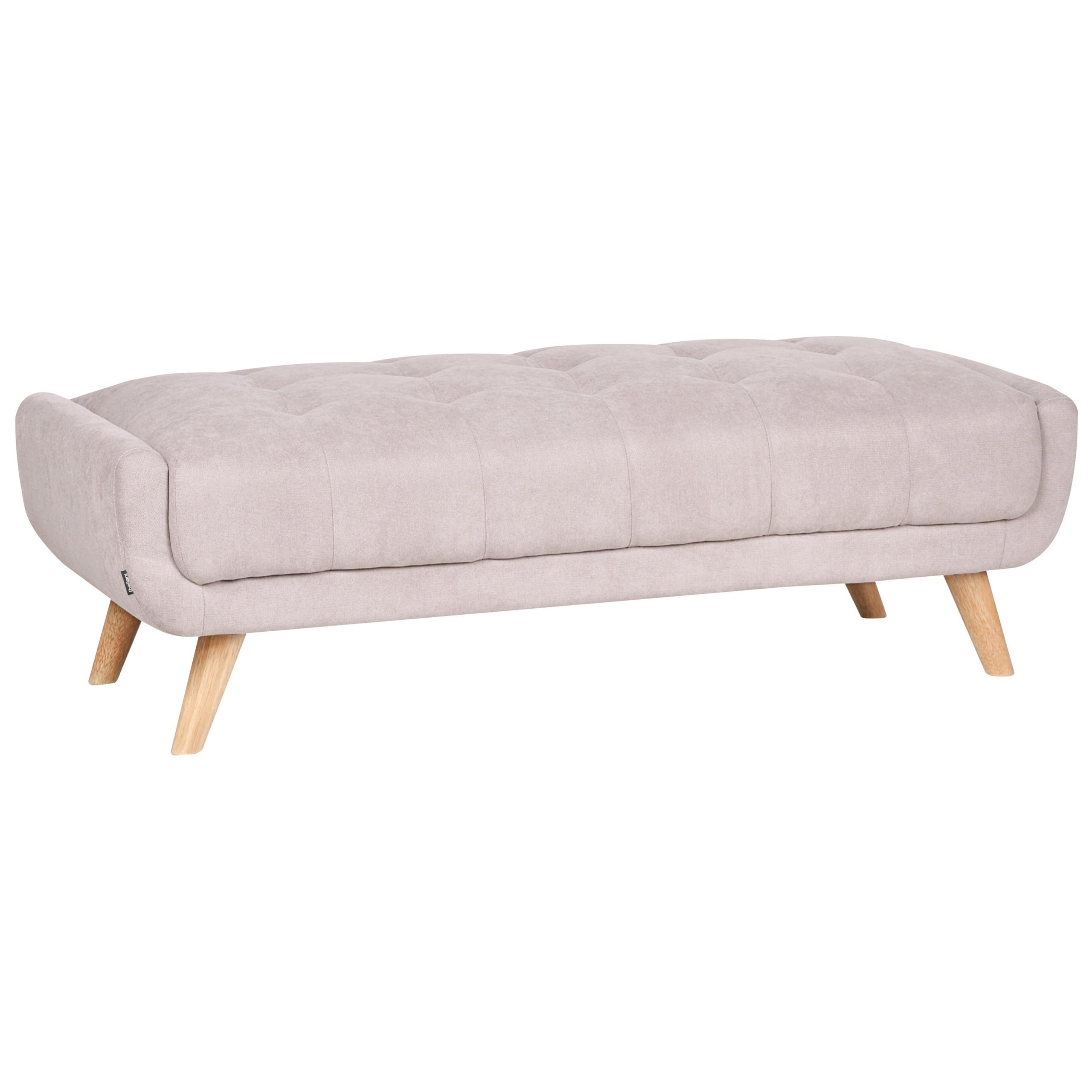 OTTOMANE Stoff Taupe Habo - Hellbraun, Textil (134/42/60cm) - Beliani