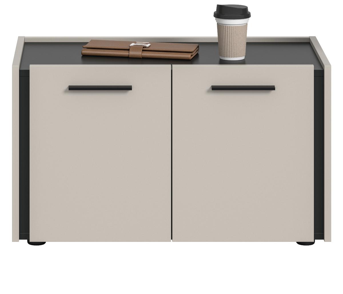 GARDEROBENBANK Kaschmir 75 x 43 cm, Schuhbank mit Soft-Close - Kaschmir/Schwarz, Holzwerkstoff/Kunststoff (75/43/40cm) - Inn.Furn