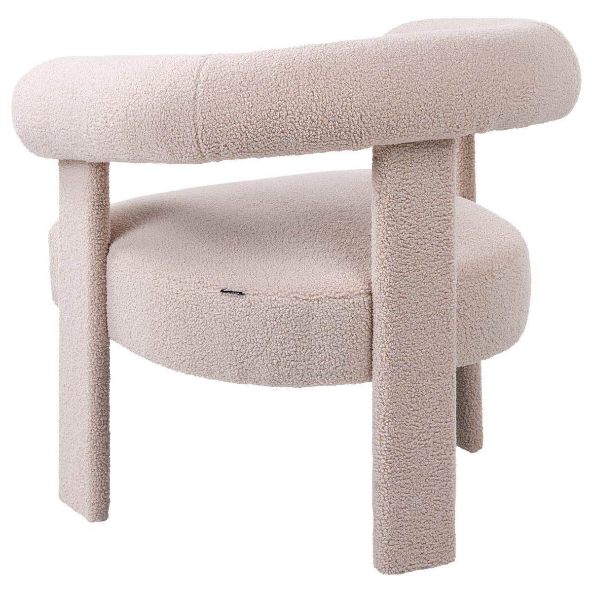 SESSEL Bouclé HellbeigeIlbro - Beige, Textil (77/76/68cm) - Beliani
