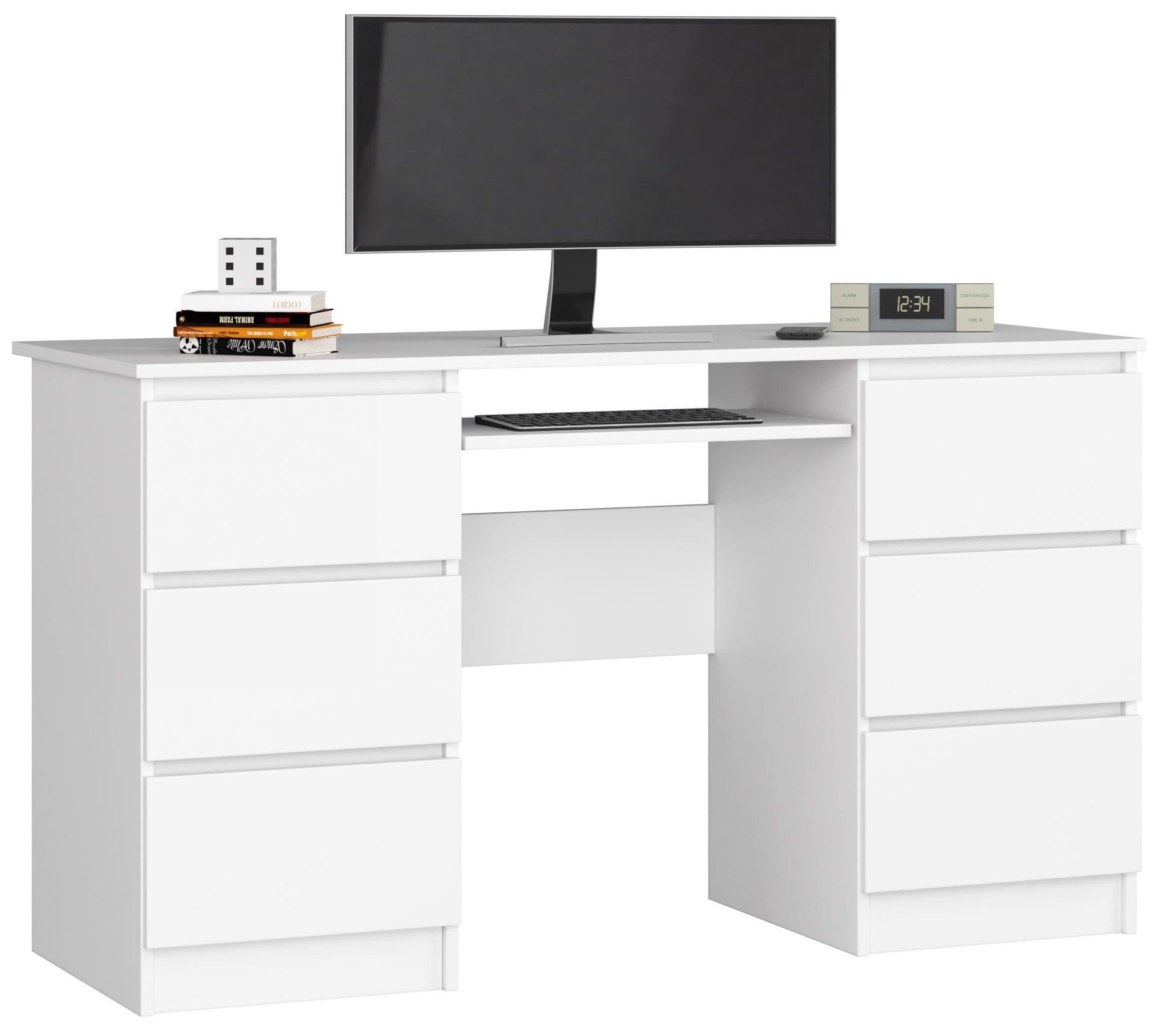 SCHREIBTISCH Weiß 77/135/50 - Weiß, Holzwerkstoff (135/60/77cm) - RAUMHIRSCH FURNITURE