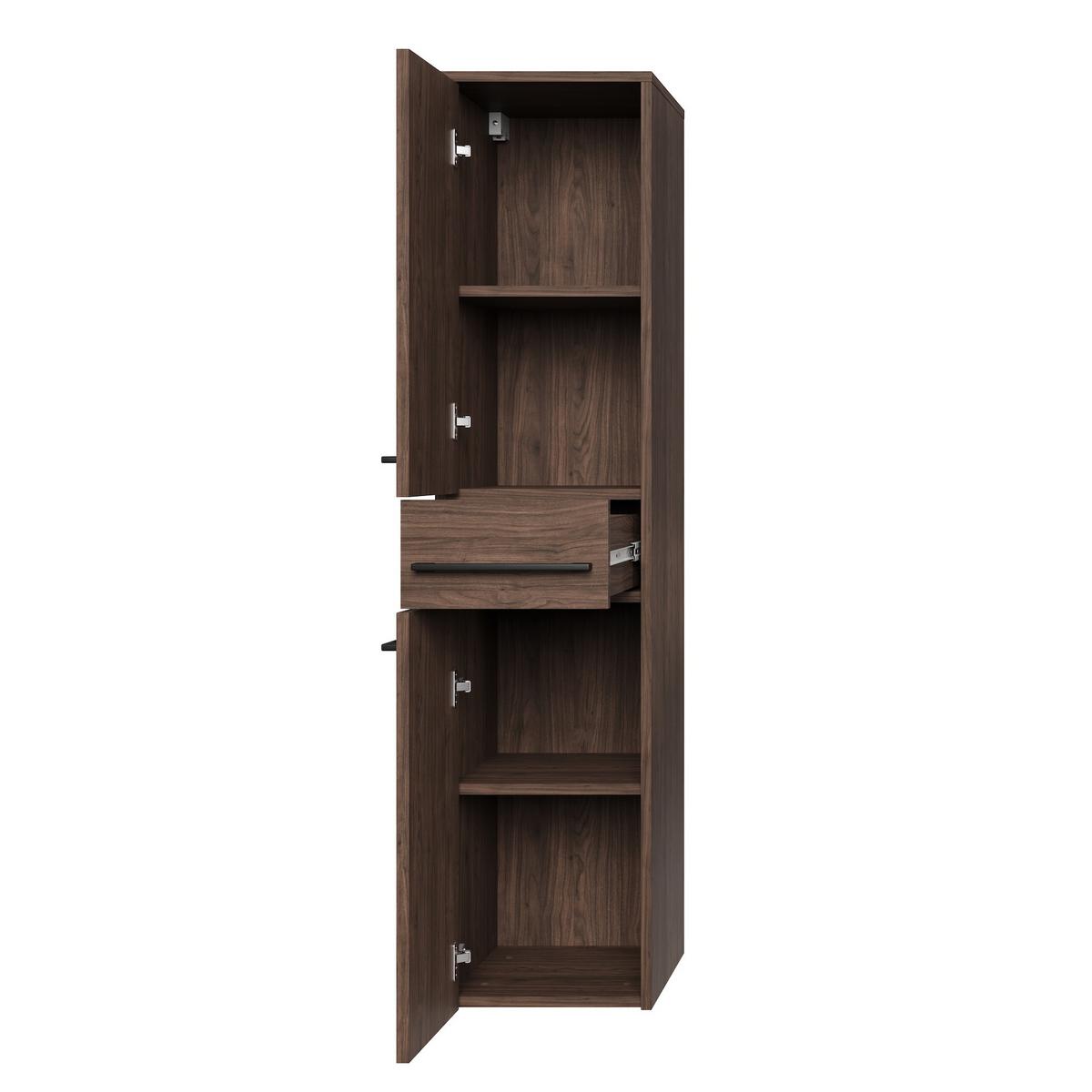 BADEZIMMERSCHRANK Florence mit 2 Türen Walnuss Braun - 30 x 35 x 130 cm - Eichefarben, Holz (30/130/35cm) - Badplaats
