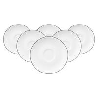 ESPRESSOUNTERTASSEN Lido Black Line weiß ø 12 cm 6er Set - Weiß, Keramik (12cm) - Seltmann Weiden